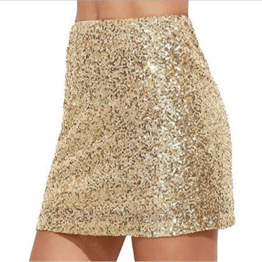 - #116 PINK TARTAN Sequin Mini Skirt